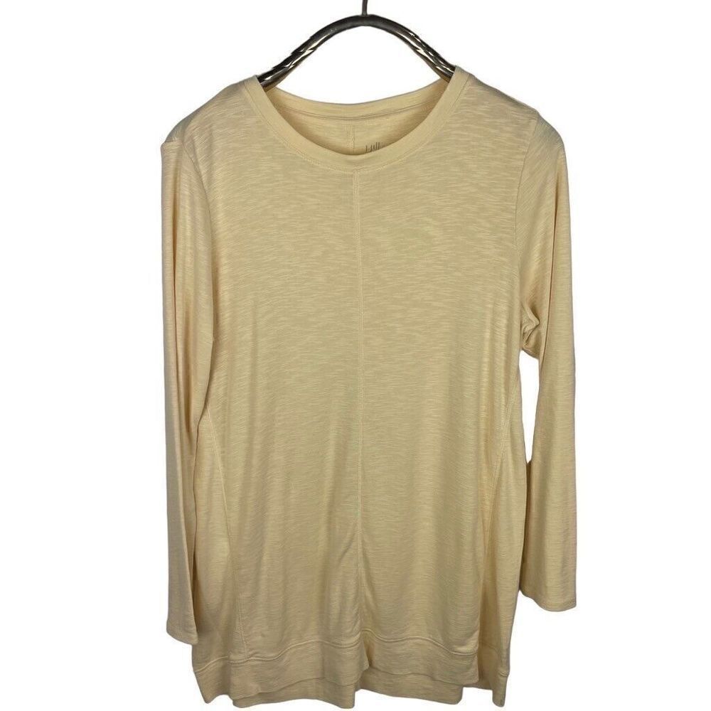 J. Jill Marigold Yellow Longline‎ Pima Cotton Elliptical Tunic Top Size M